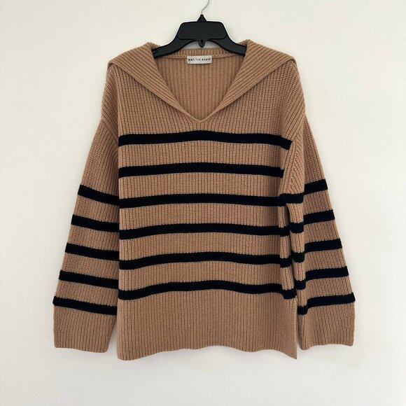 Wat The Brand Womens Striped Sweater Size Small Collared Preppy Fisherman Wool - Picture 1 of 10